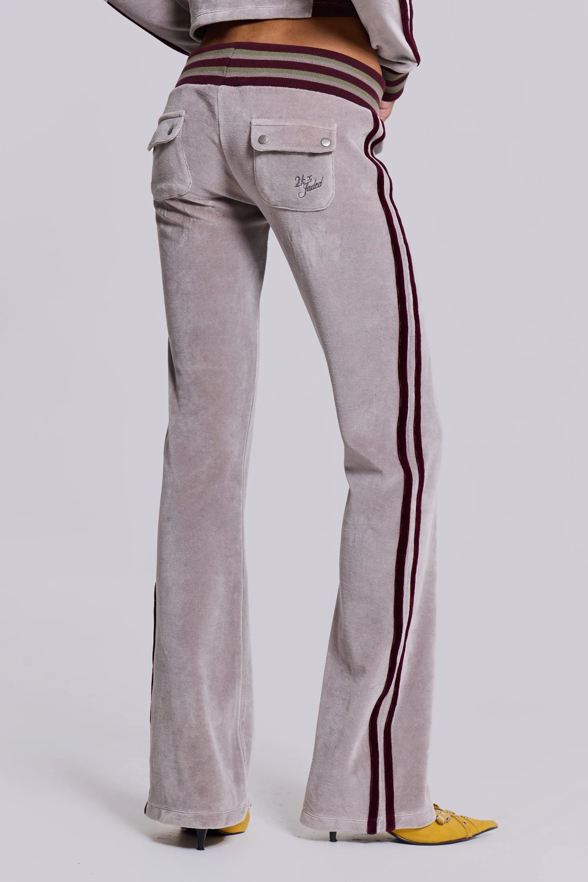 27 Velour Low Rise Bootcut Trousers sold by Jaded London product image thumbnail 2