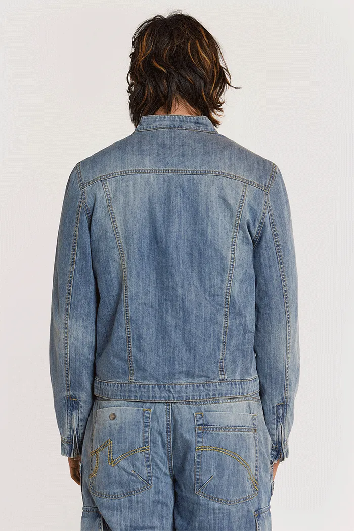 Chambray Denim Moto Jacket sold by Jaded London product image thumbnail 3