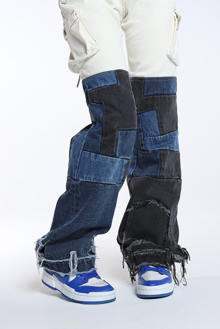 Mixed Patchwork Jeans sold by Jaded London product image thumbnail 4