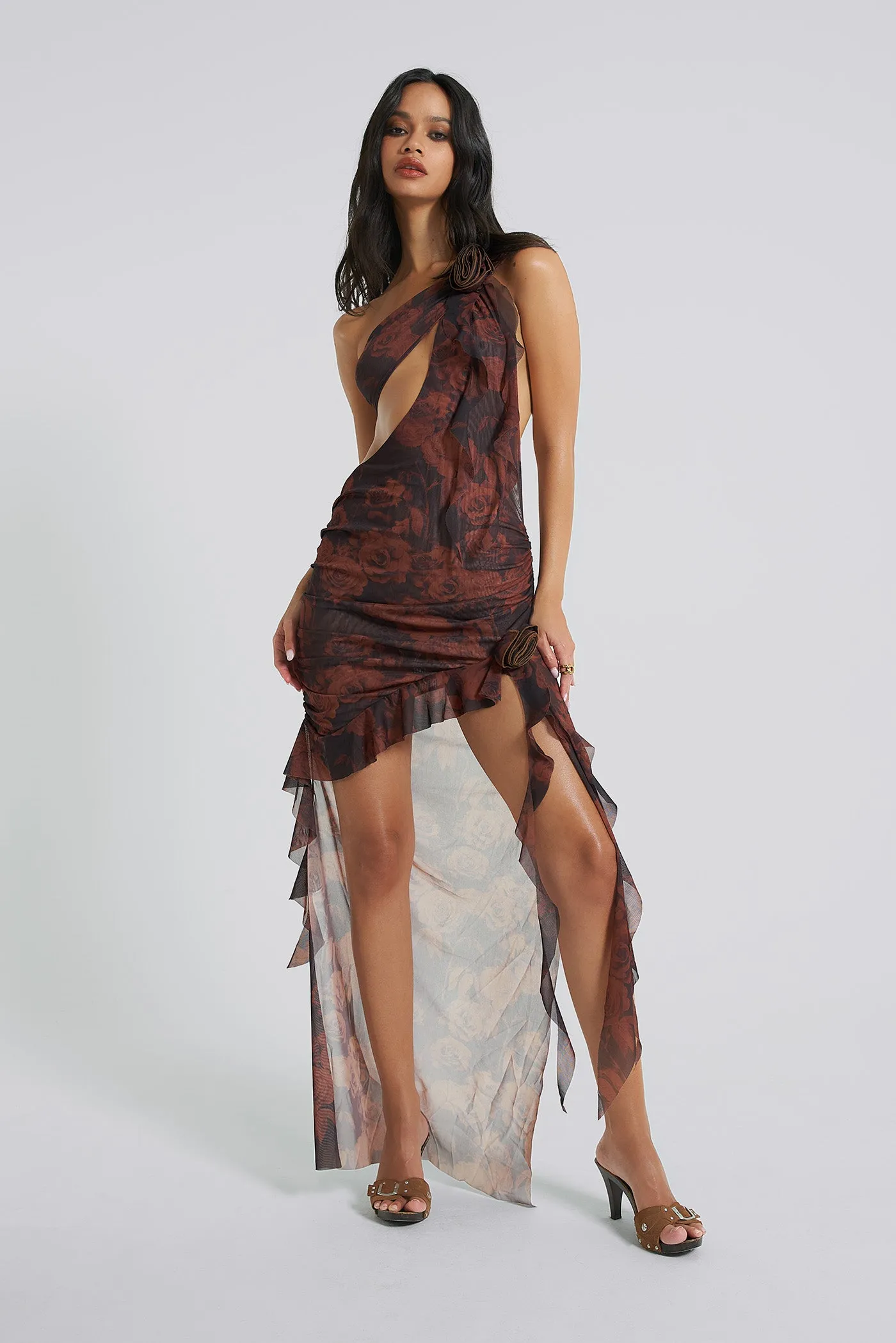 Athena One Shoulder Draped Maxi Dress sold by Jaded London