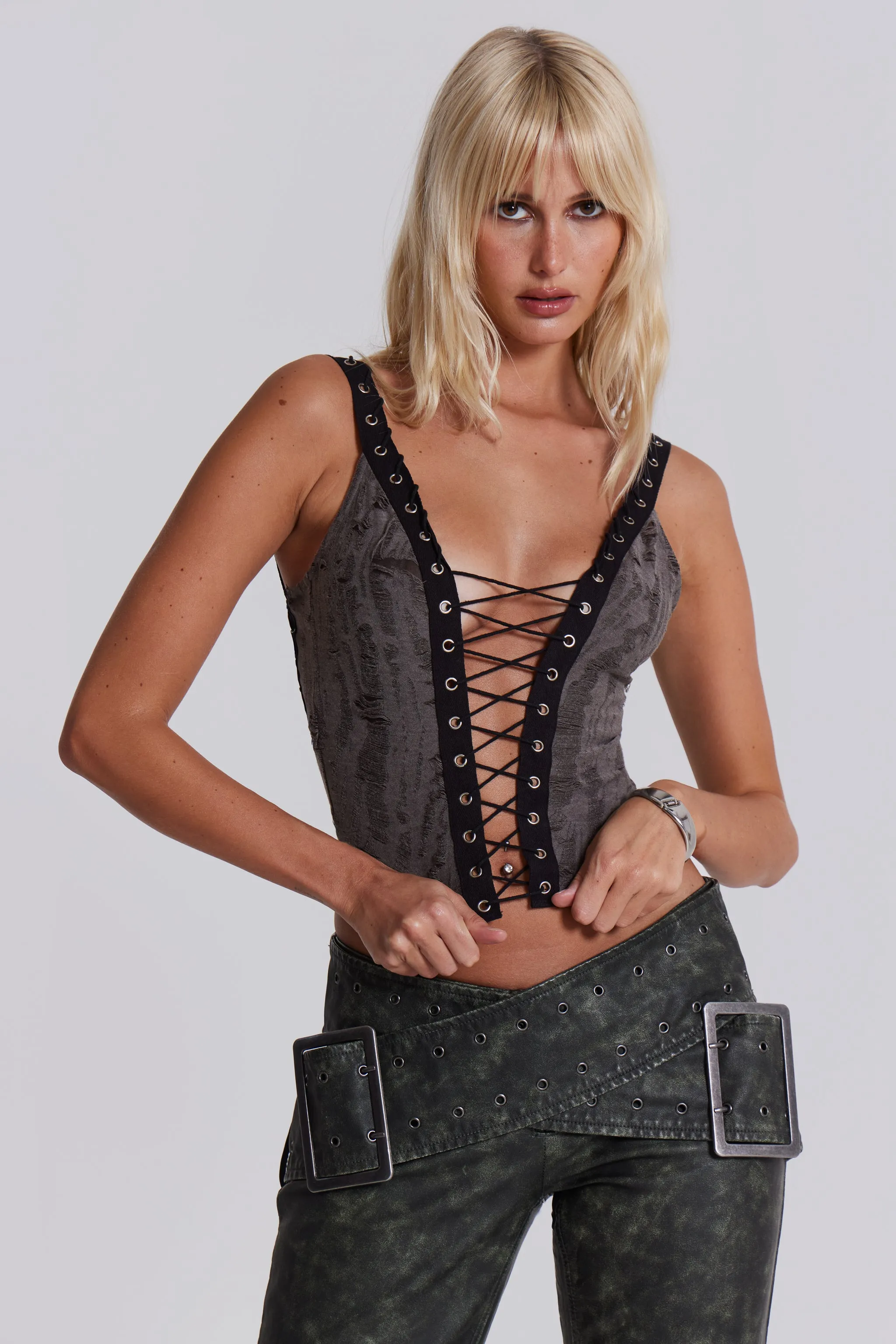 Kate Cross Plunge Top sold by Jaded London product image thumbnail 3