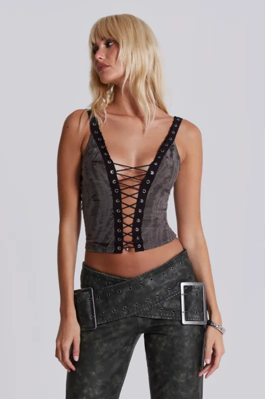 Kate Cross Plunge Top sold by Jaded London