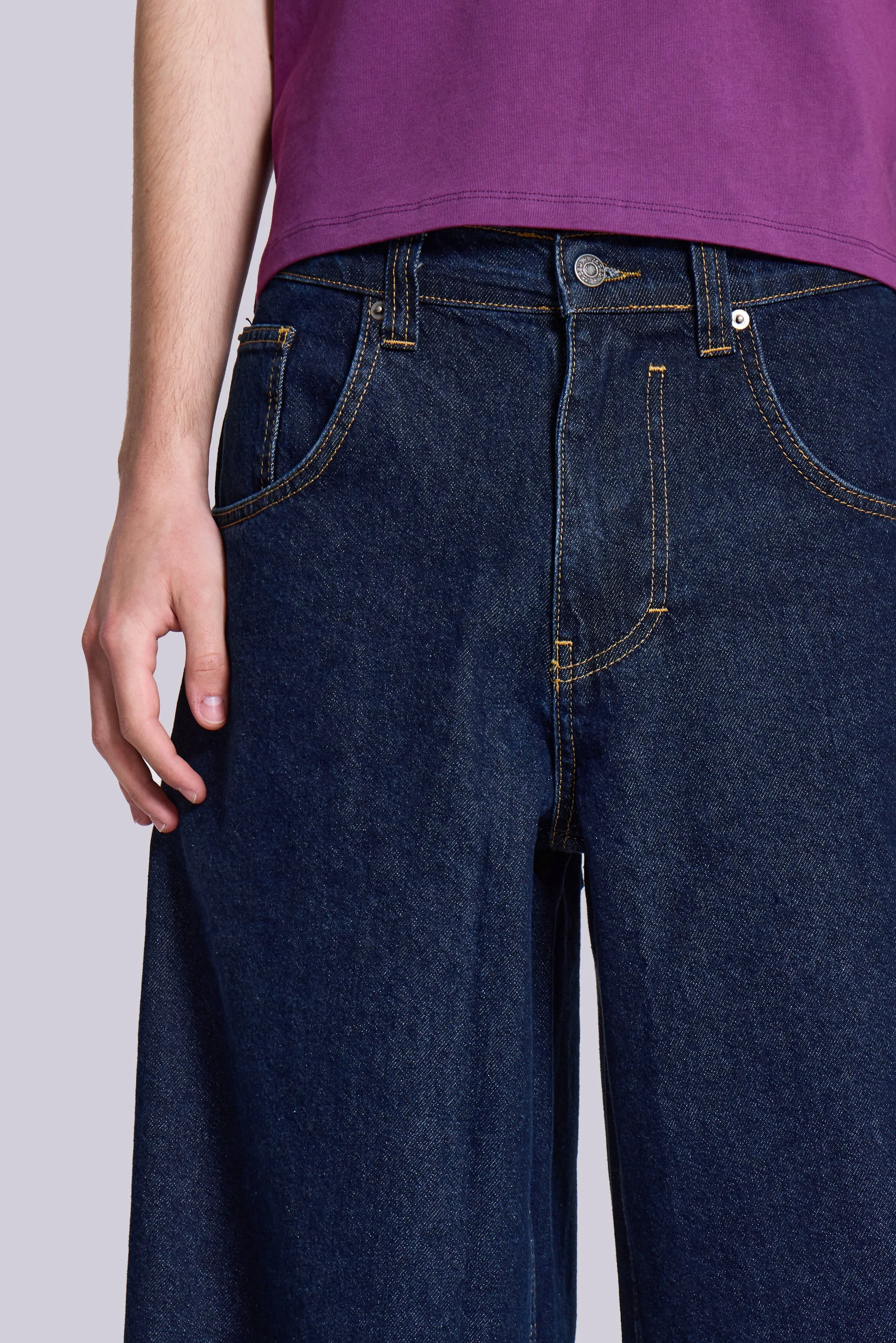 Indigo Low Rise Colossus Baggy Jeans sold by Jaded London product image thumbnail 4