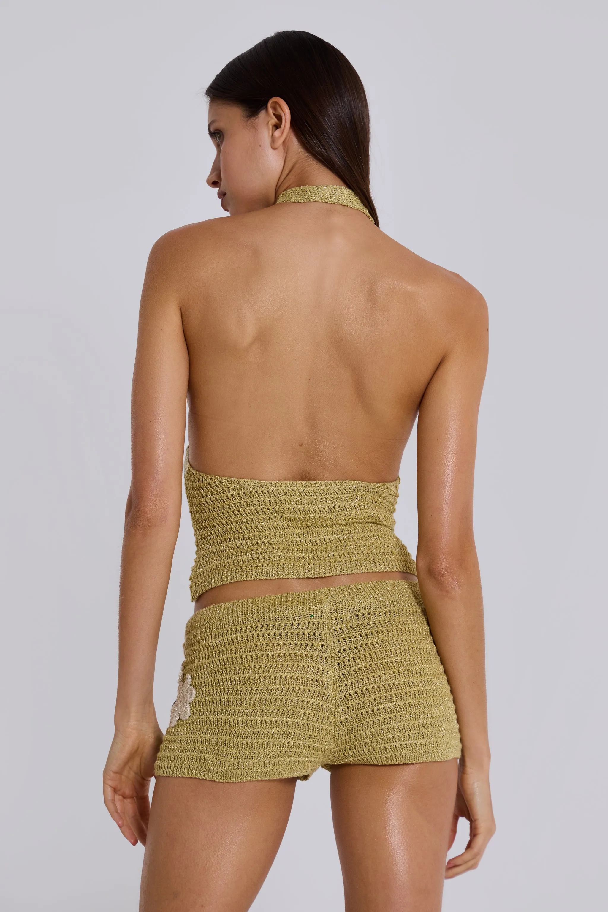 Vine Crochet Plunge Top With Flower Detail sold by Jaded London product image thumbnail 3