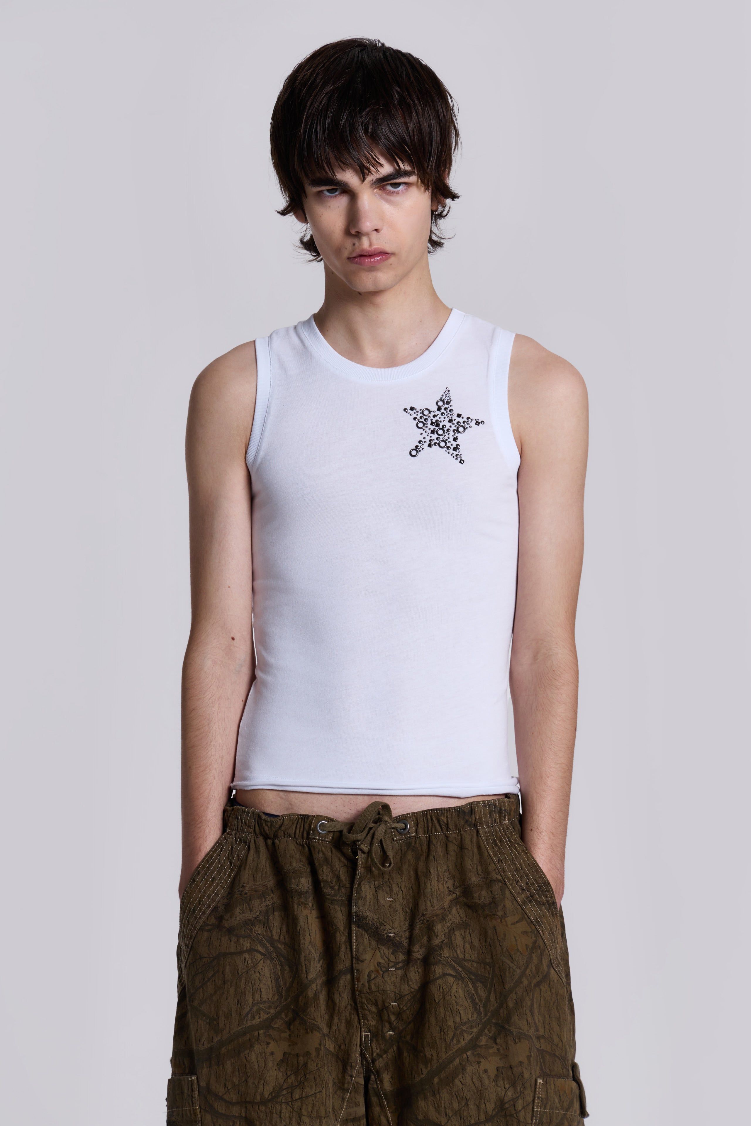 White Cosmo Vest sold by Jaded London