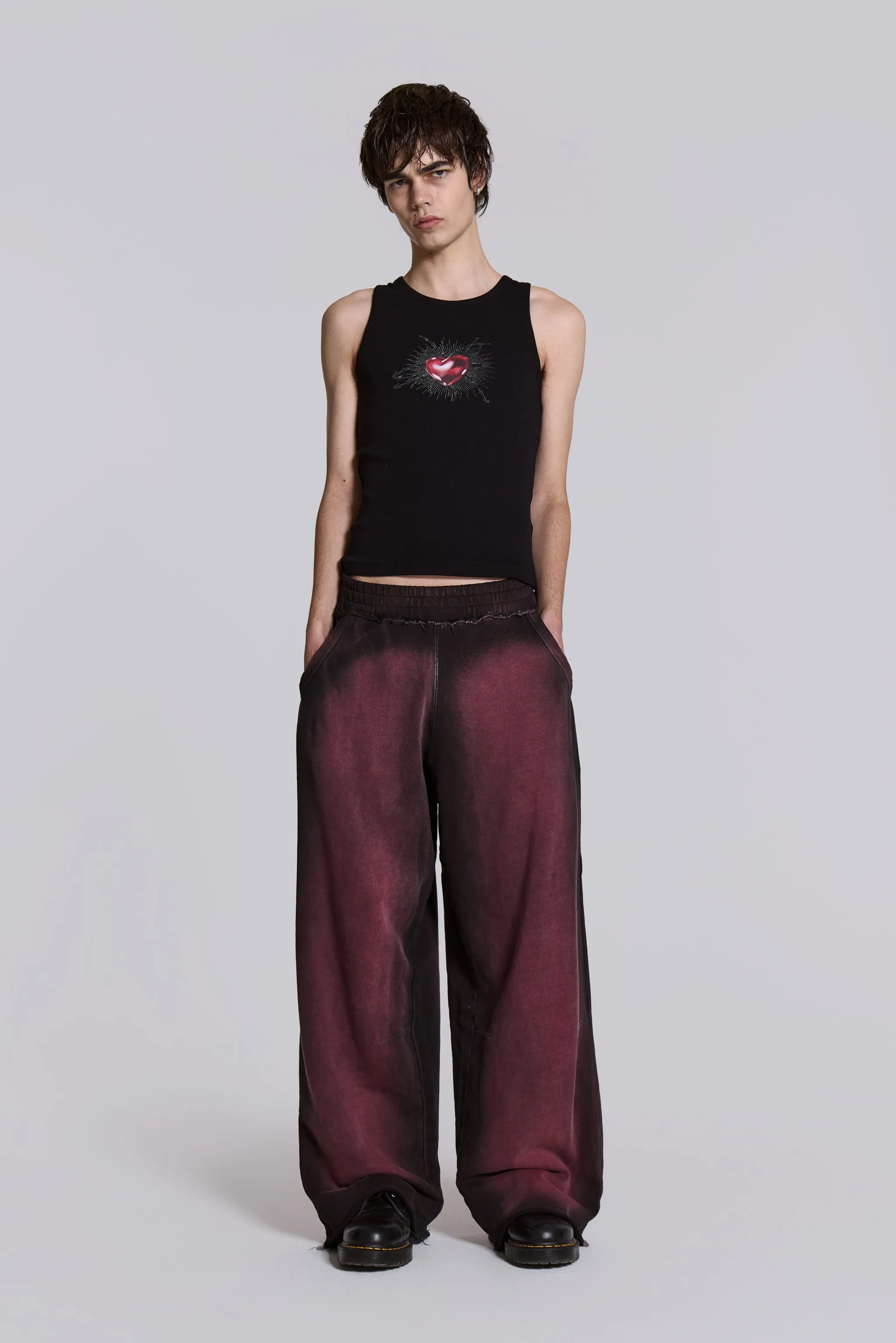 Deep Red Fade Baggy Monster Joggers sold by Jaded London product image thumbnail 2