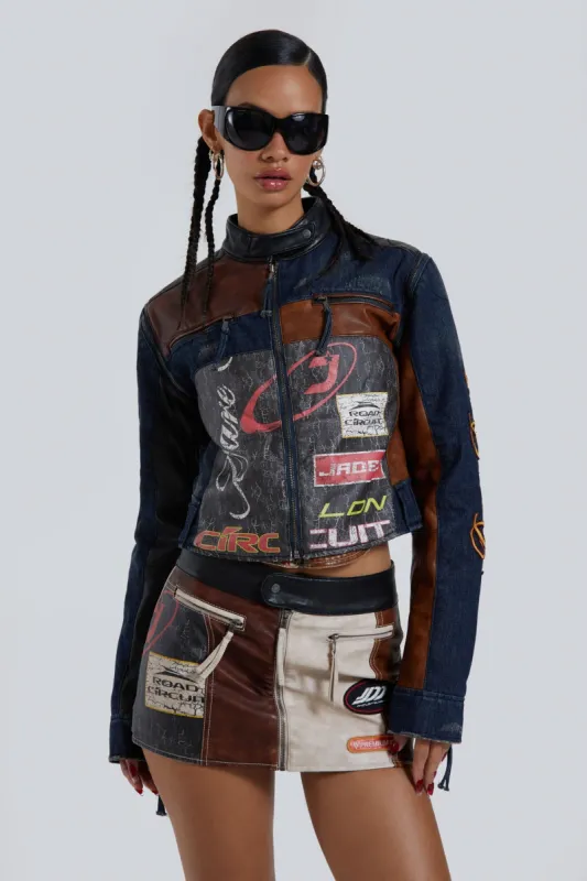 Daytona Zip Off Sleeve Moto Jacket sold by Jaded London