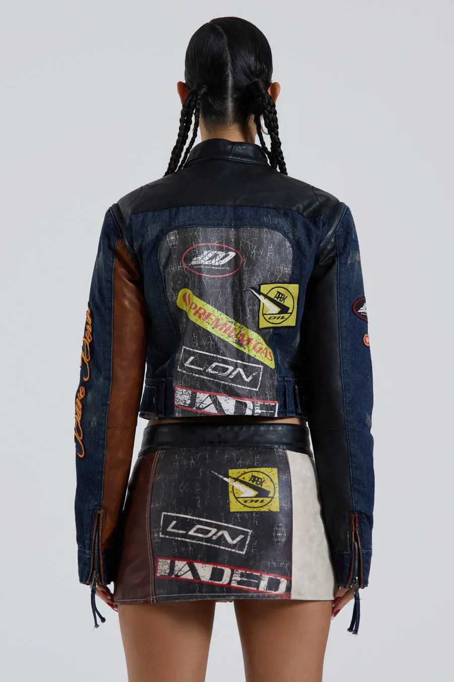 Daytona Zip Off Sleeve Moto Jacket sold by Jaded London product image thumbnail 3