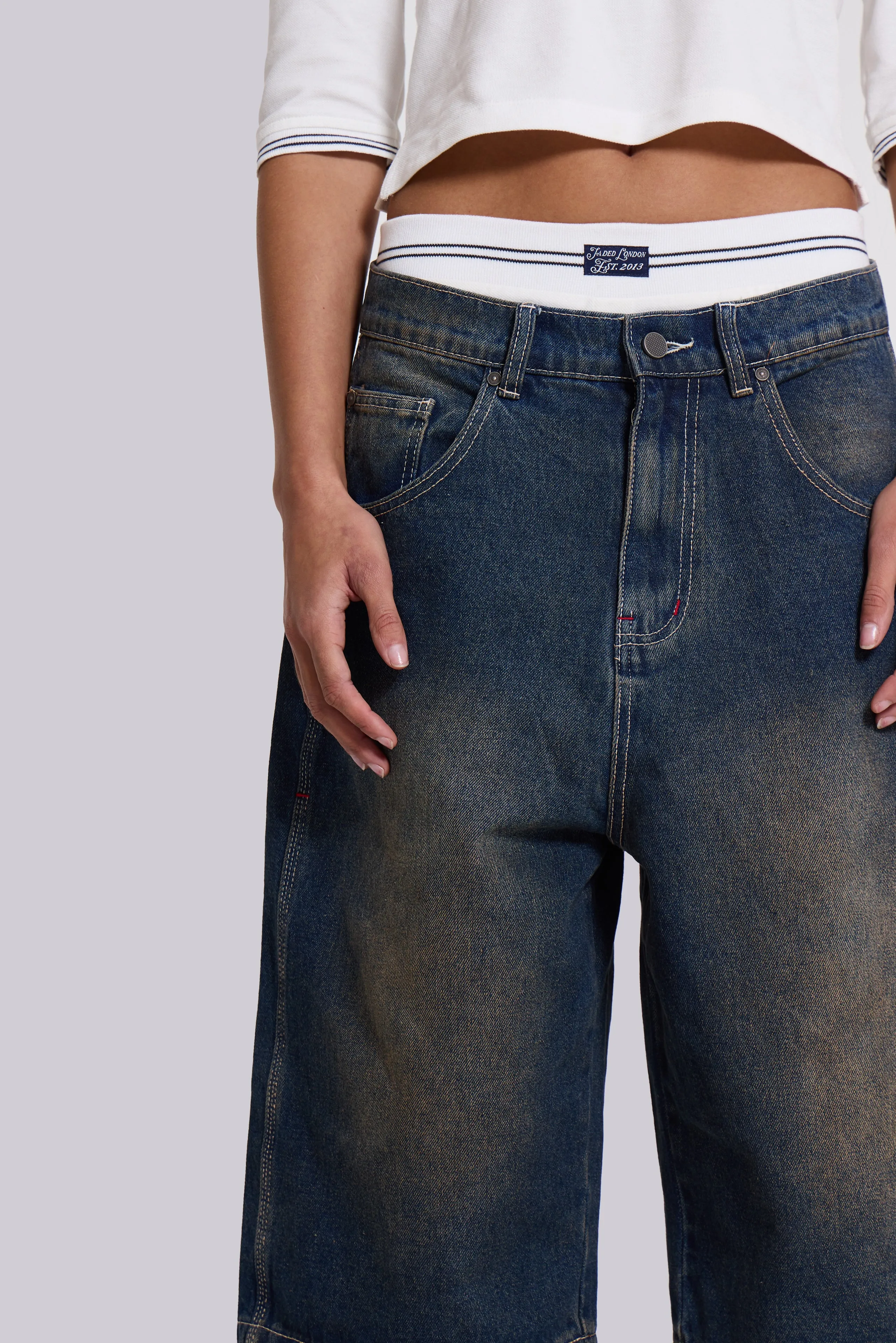 Bronx Jumbo Fit Denim Jorts sold by Jaded London product image thumbnail 4