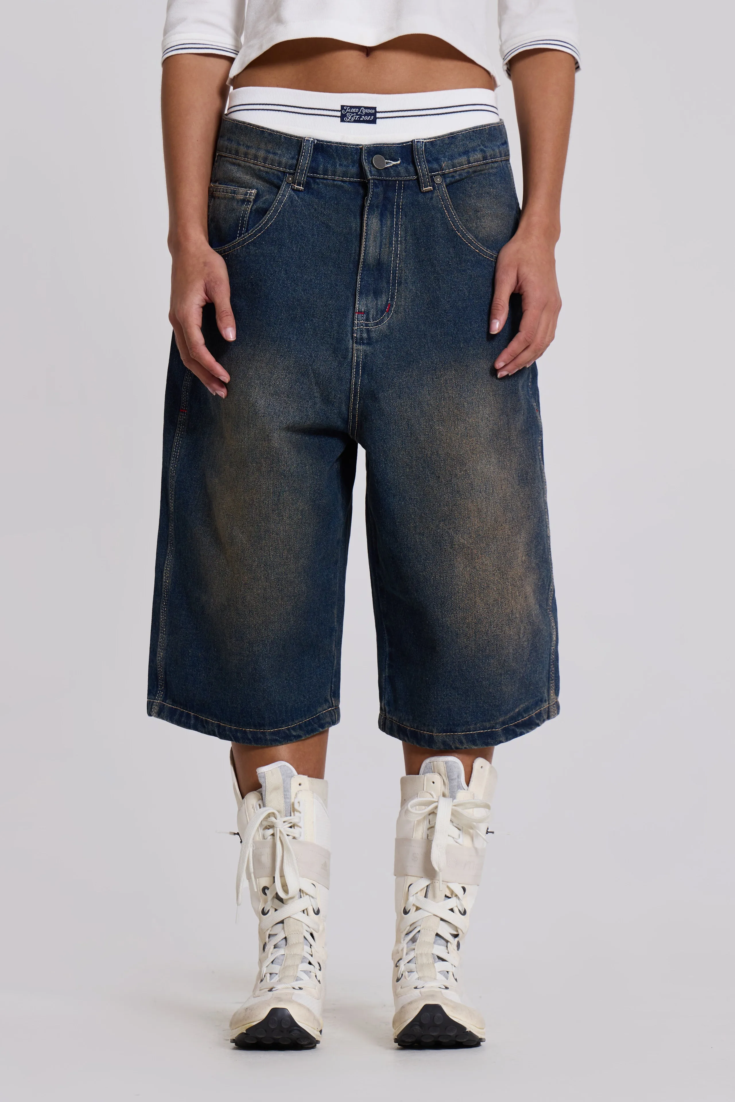 Bronx Jumbo Fit Denim Jorts sold by Jaded London product image thumbnail 3