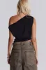 Dare To Drape Top in Black sold by Jaded London