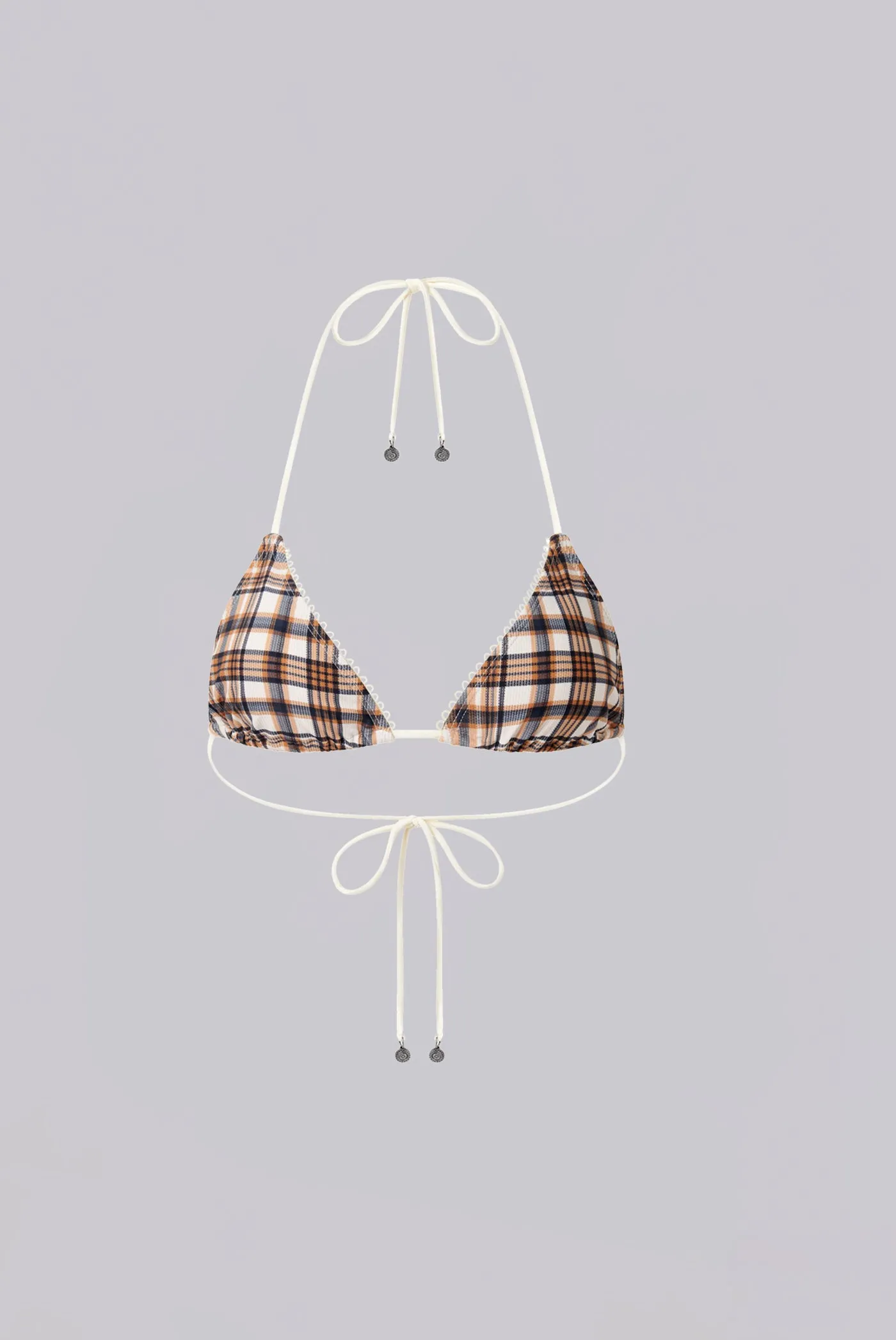 Brown Checked In Triangle Bikini Top sold by Jaded London product image thumbnail 4