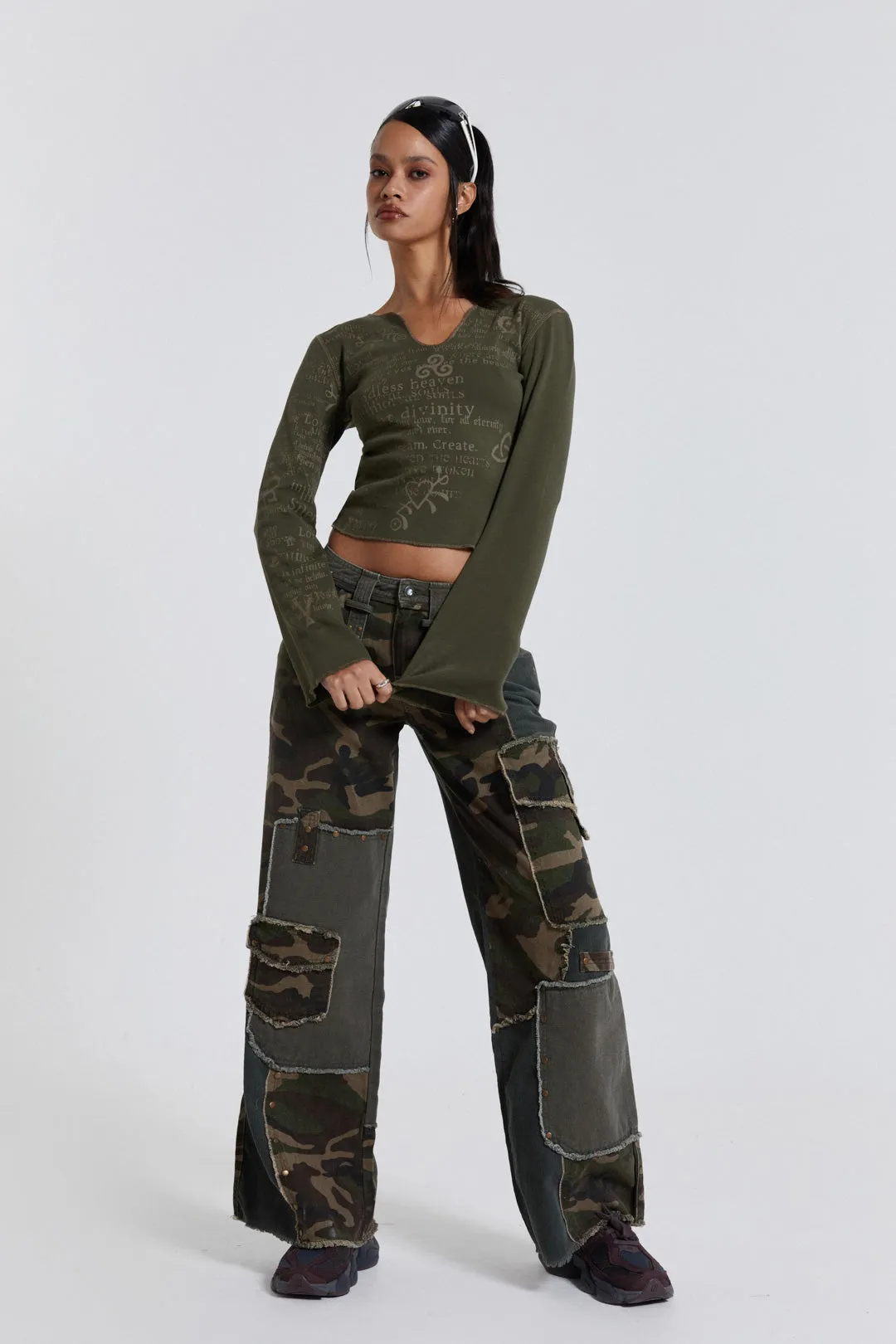 Celeste Notch Neck Long Sleeve Top sold by Jaded London product image thumbnail 4