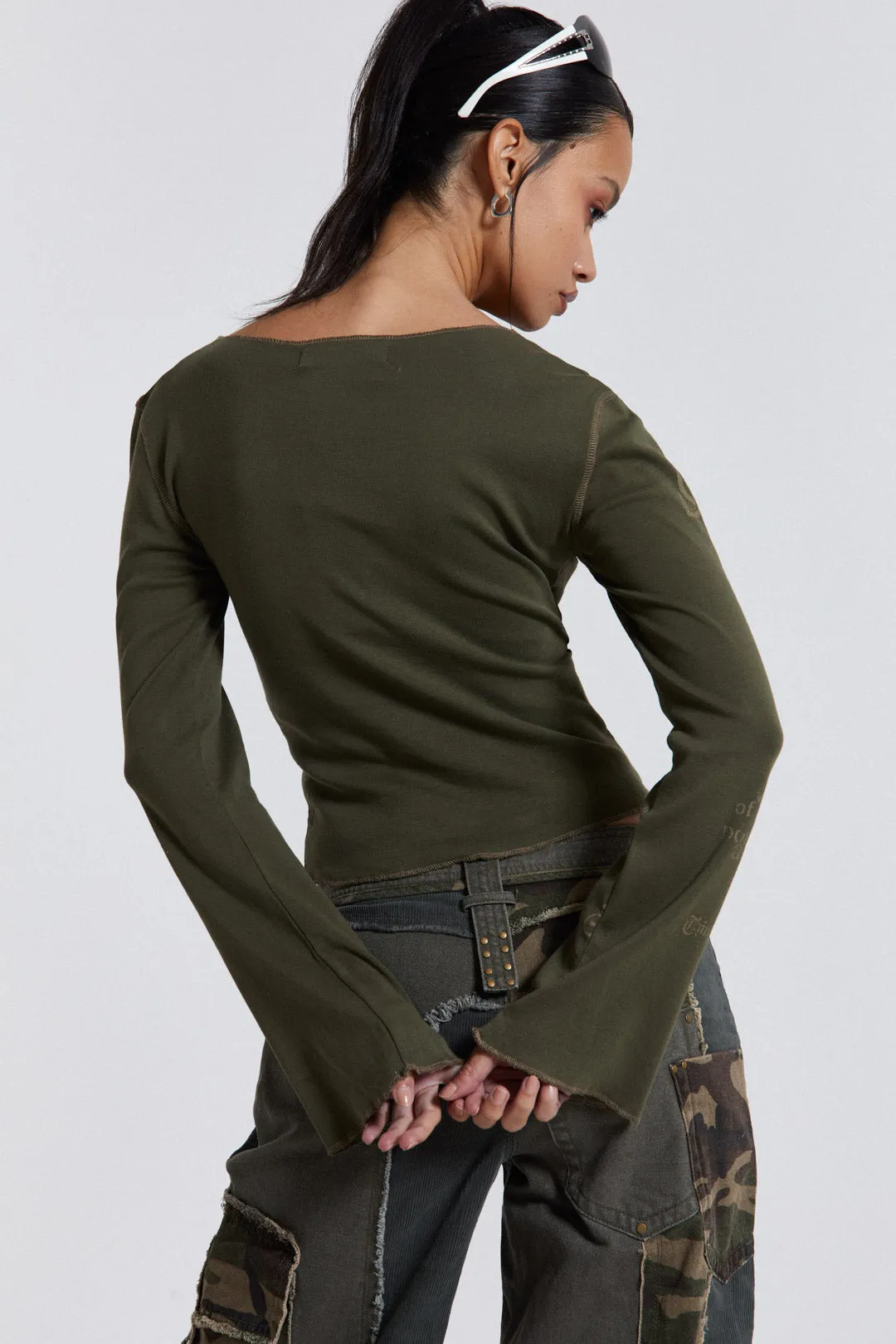 Celeste Notch Neck Long Sleeve Top sold by Jaded London product image thumbnail 2