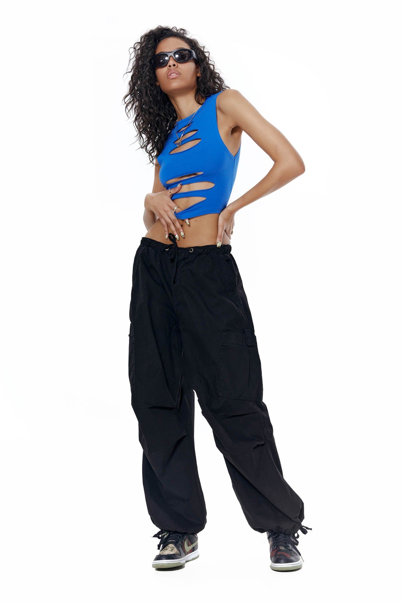 Blue Slash Detail Crop Top sold by Jaded London product image thumbnail 5