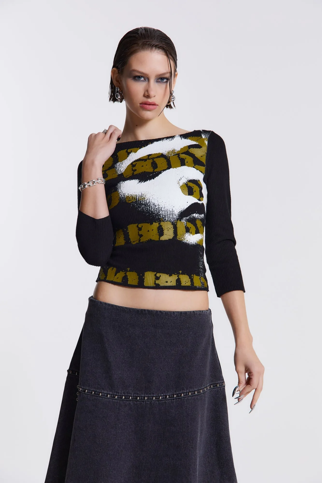 Genetta Ribbed Top sold by Jaded London