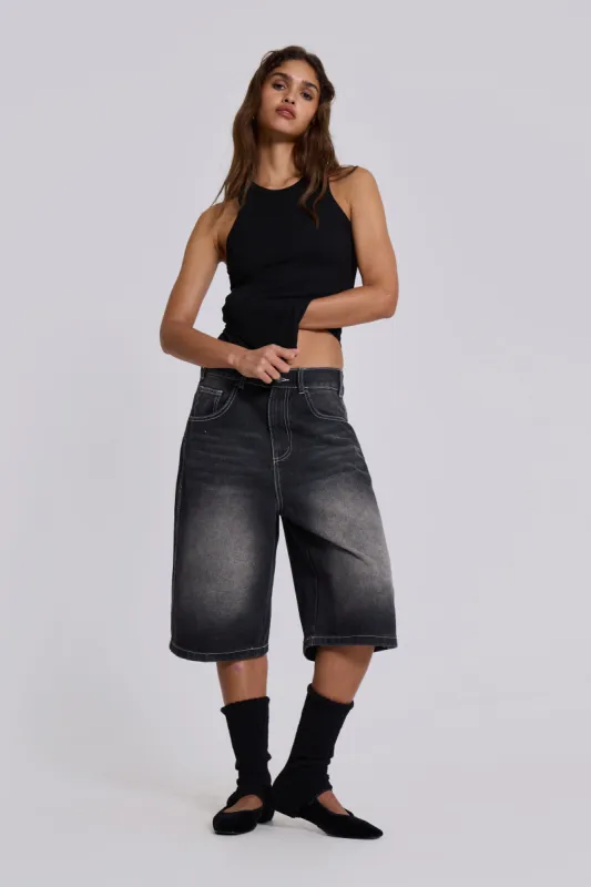Washed Black Jumbo Jorts | Parallel