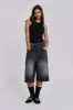 Washed Black Jumbo Jorts sold by Jaded London