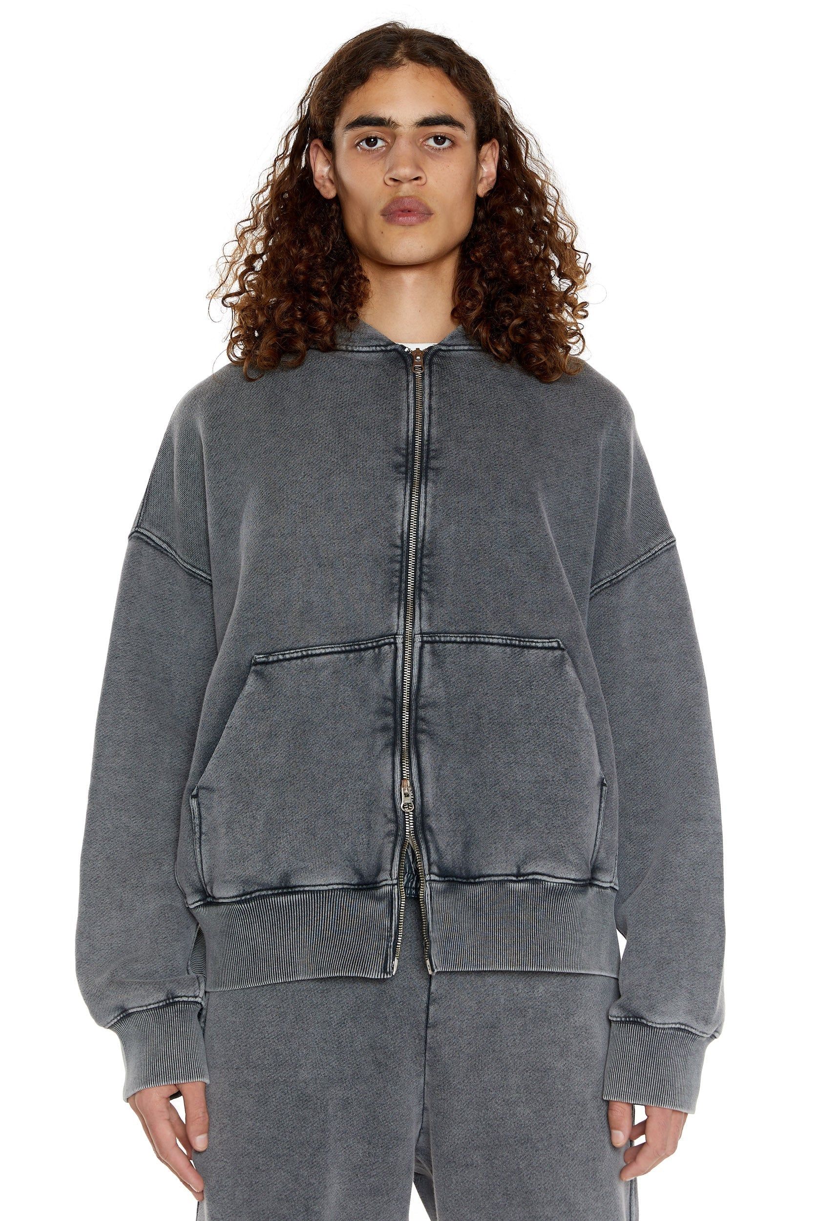 NTRLS Chrome Grey Oversized Zip Through Hoodie sold by Jaded London