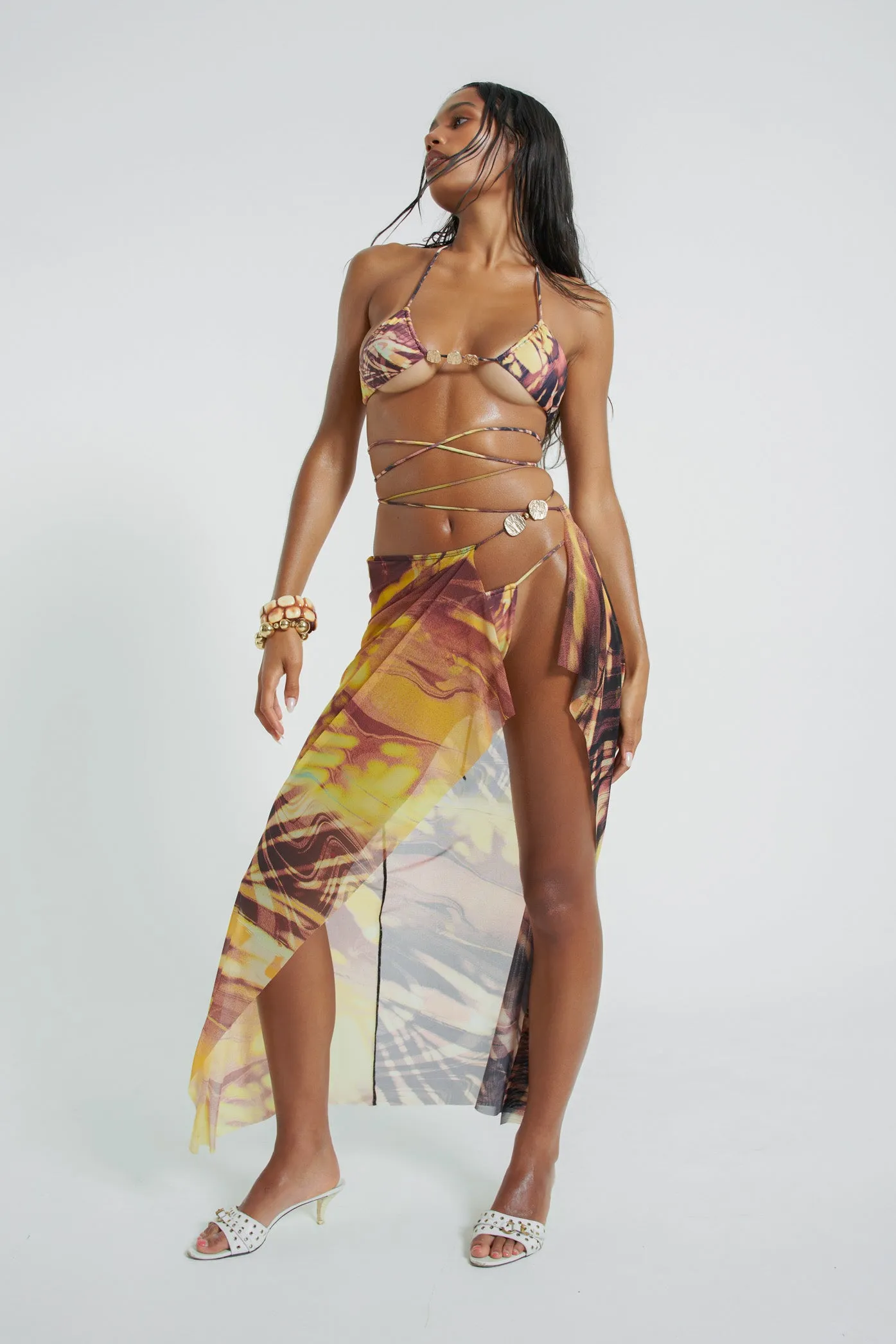 Aphrodite Wrap Around Mesh Maxi Skirt sold by Jaded London product image thumbnail 2