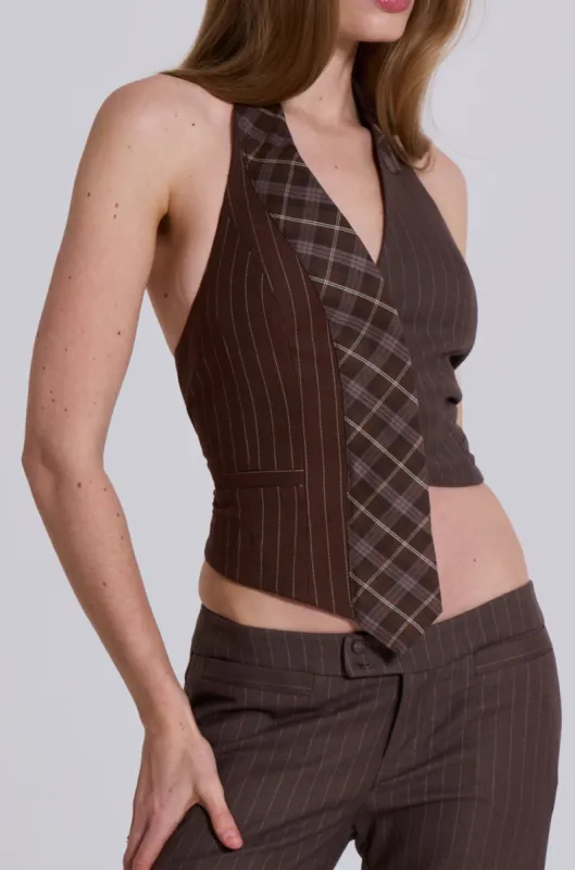 Tuesday Tie Backless Halter Shirt made by Jaded London