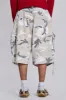 Snow Camo Cadet Cargo Shorts sold by Jaded London