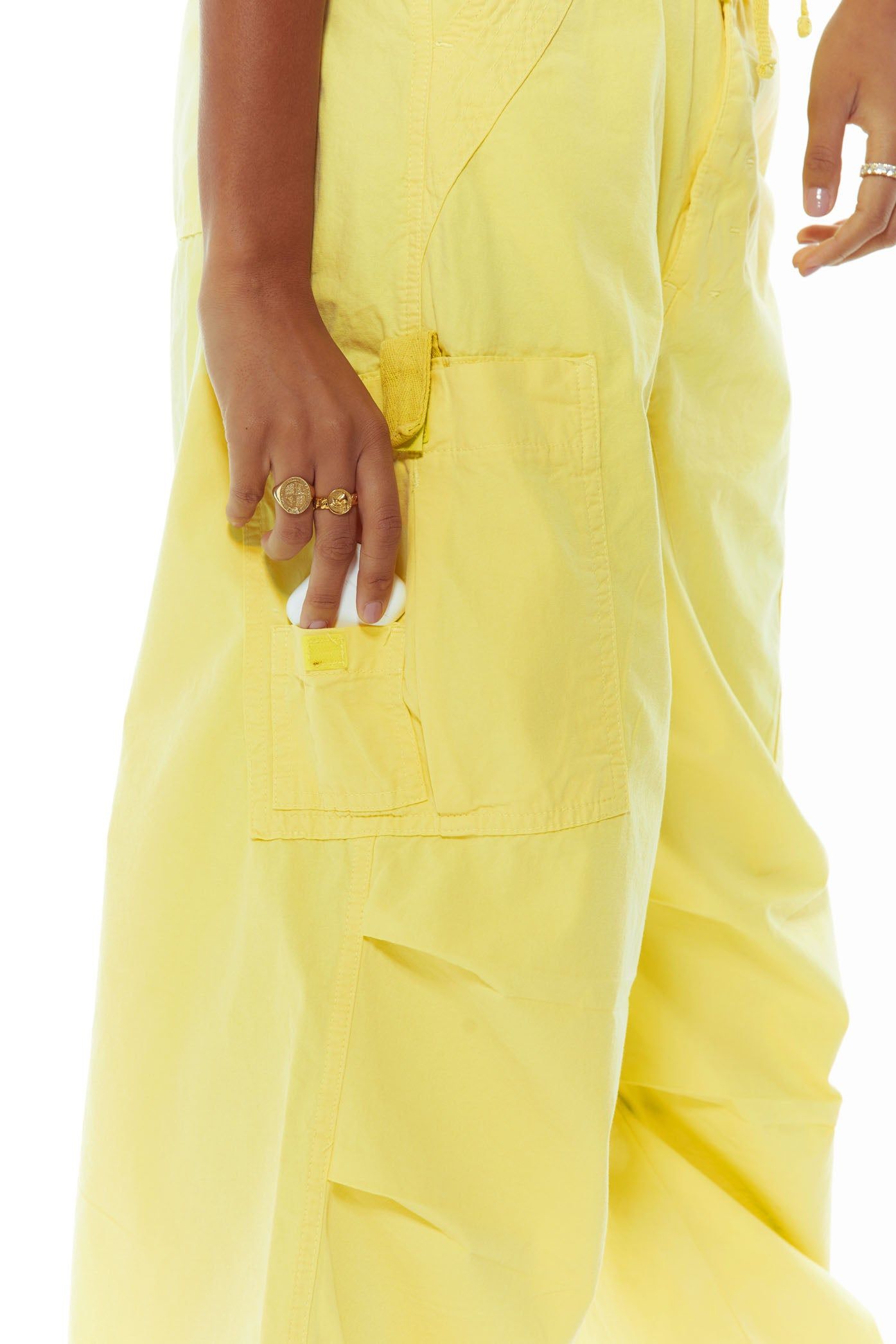 Lemon Yellow Parachute Cargo Pants sold by Jaded London product image thumbnail 5