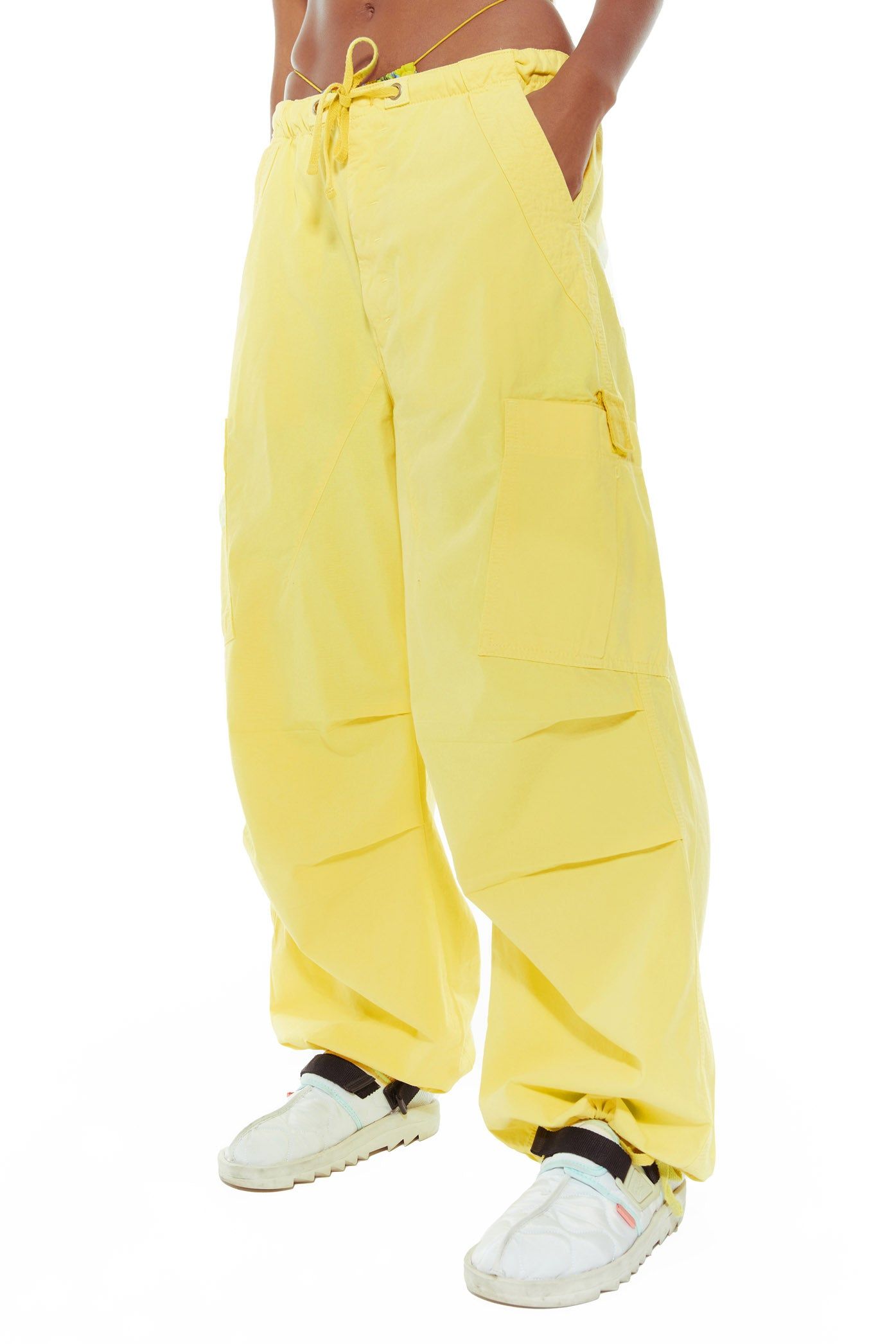 Lemon Yellow Parachute Cargo Pants sold by Jaded London product image thumbnail 3