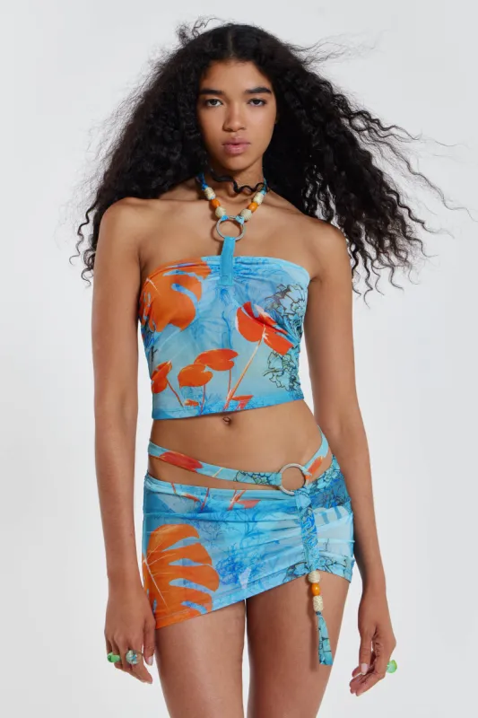 Cora Halterneck Mesh Top sold by Jaded London