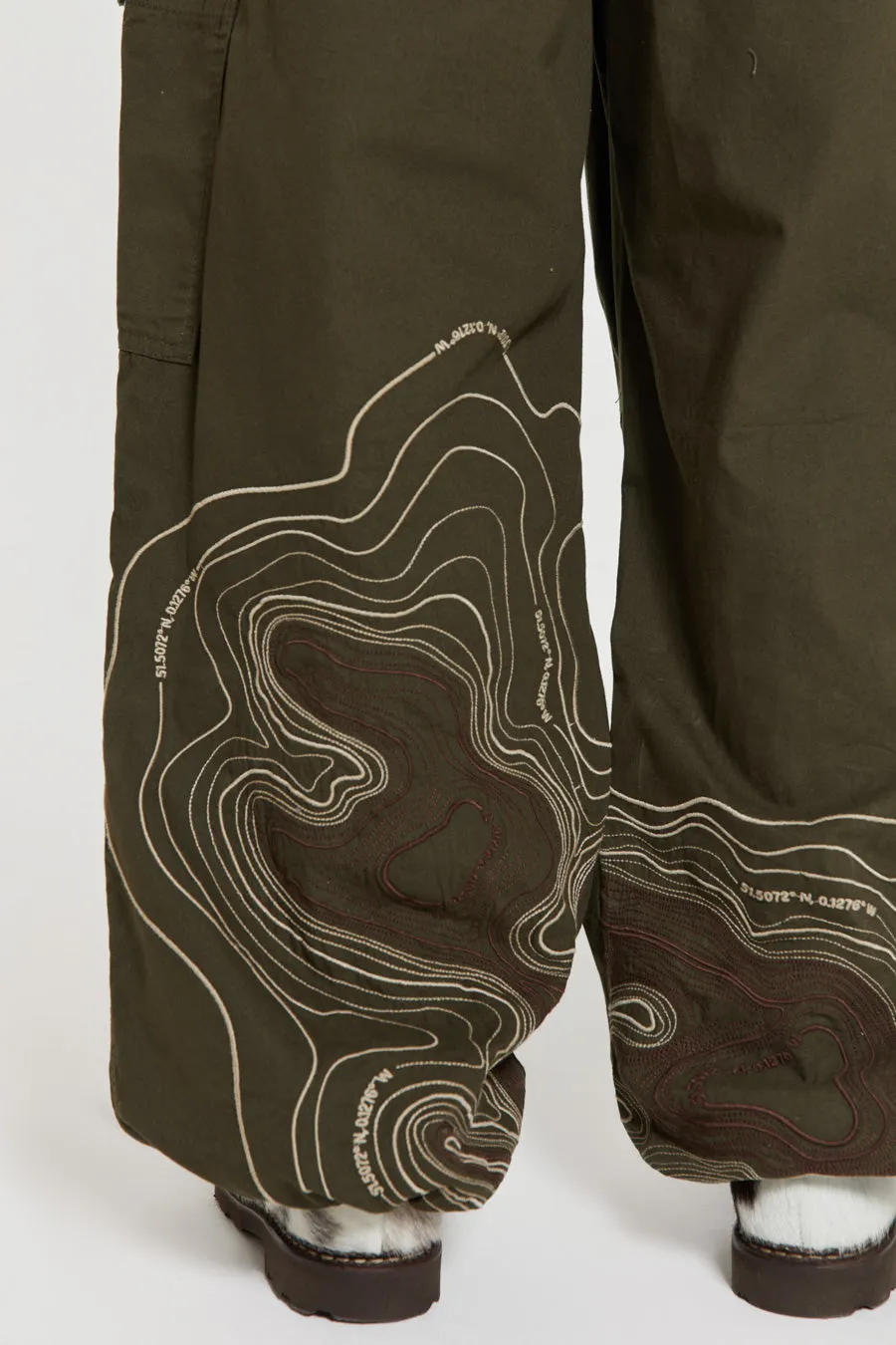 Khaki Topograph Parachute Pants sold by Jaded London product image thumbnail 5
