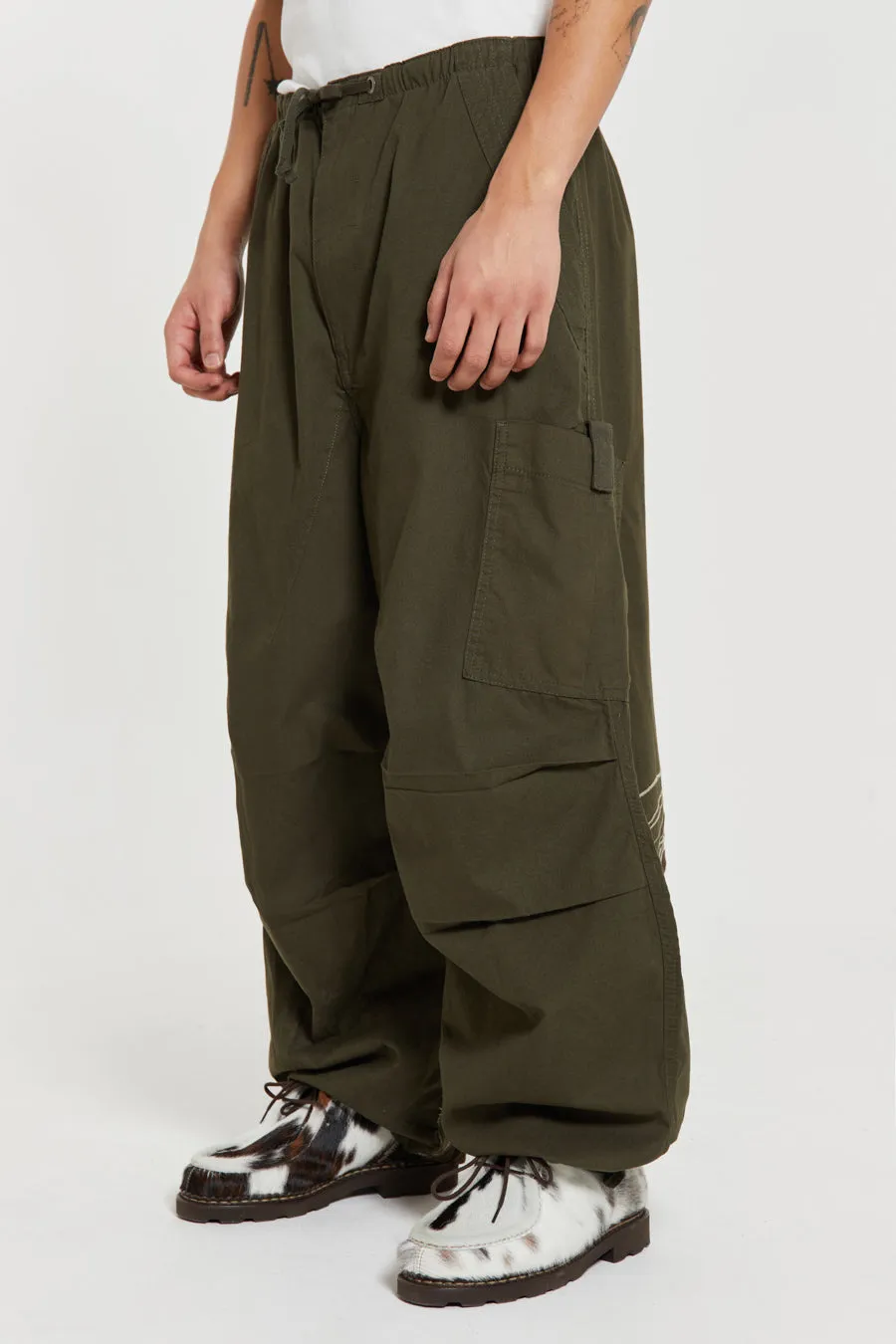 Khaki Topograph Parachute Pants sold by Jaded London product image thumbnail 3