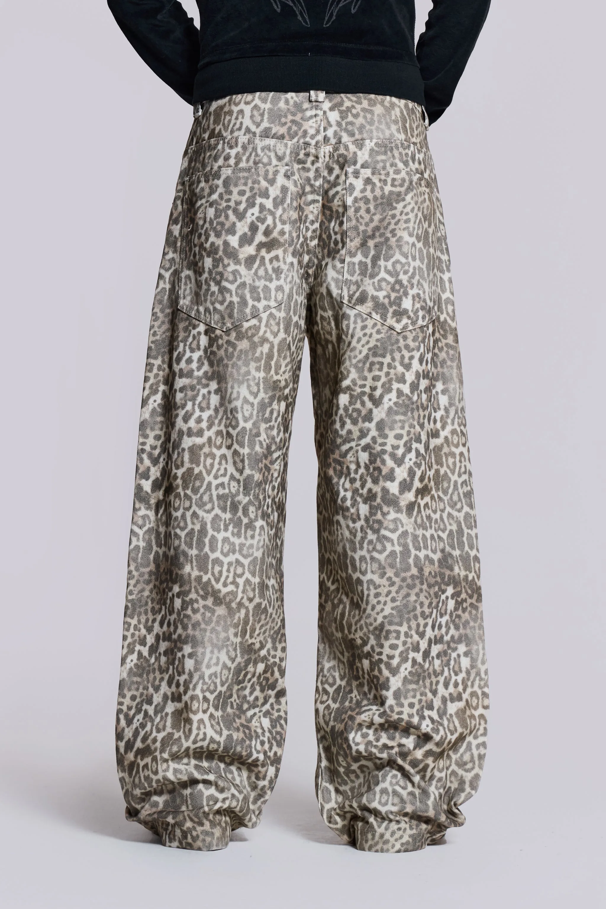 パンツ JADED LONDON LEOPARD COLOSSUS JEANS W28 Charcoal Leopard Fade Colossus Jeans | Jaded London | Clothing