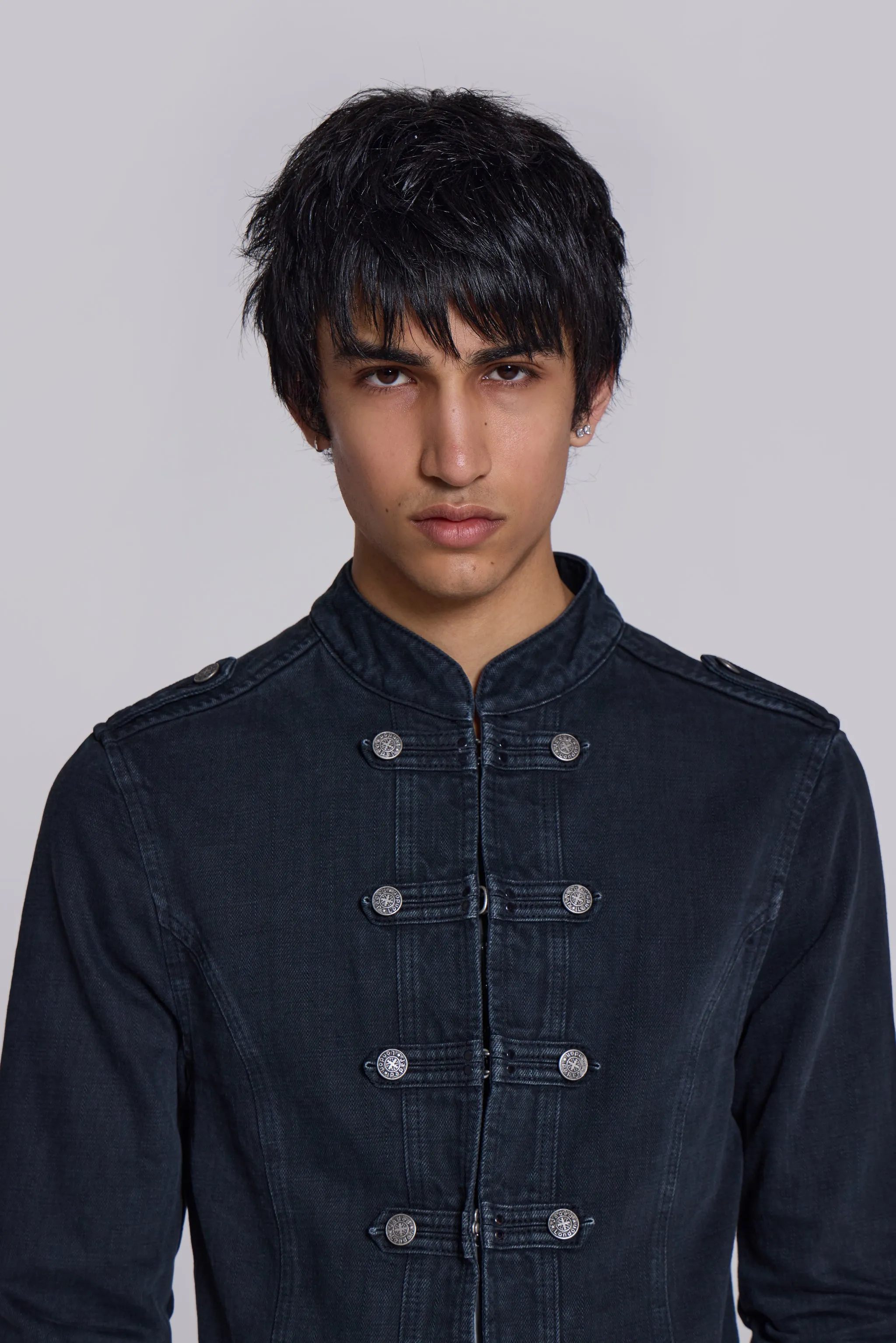 Jaded London Washed Black Rebel Jacket | Parallel