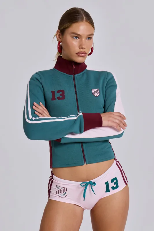 Teal Green No.13 Football Track Top sold by Jaded London