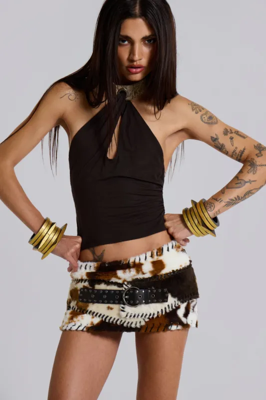 Zora Brown Backless Choker Top sold by Jaded London