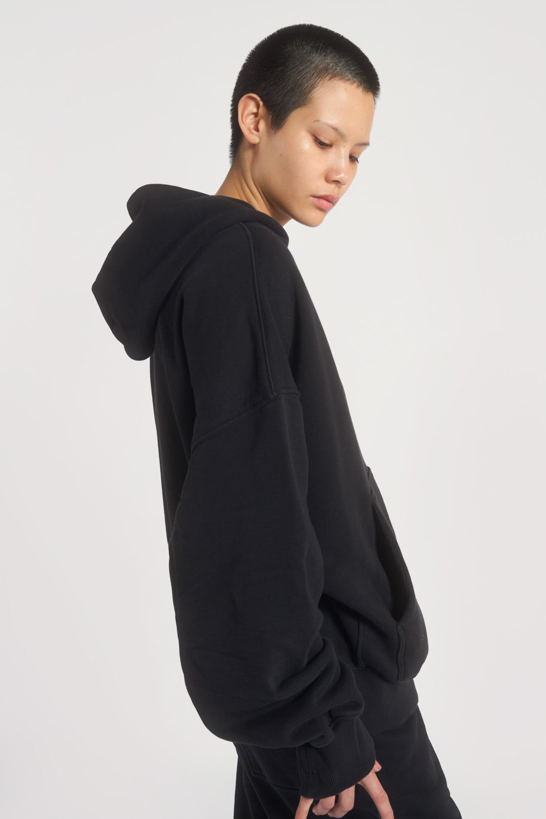 NTRLS Dust Black Oversized Zip Through Hoodie sold by Jaded London product image thumbnail 6
