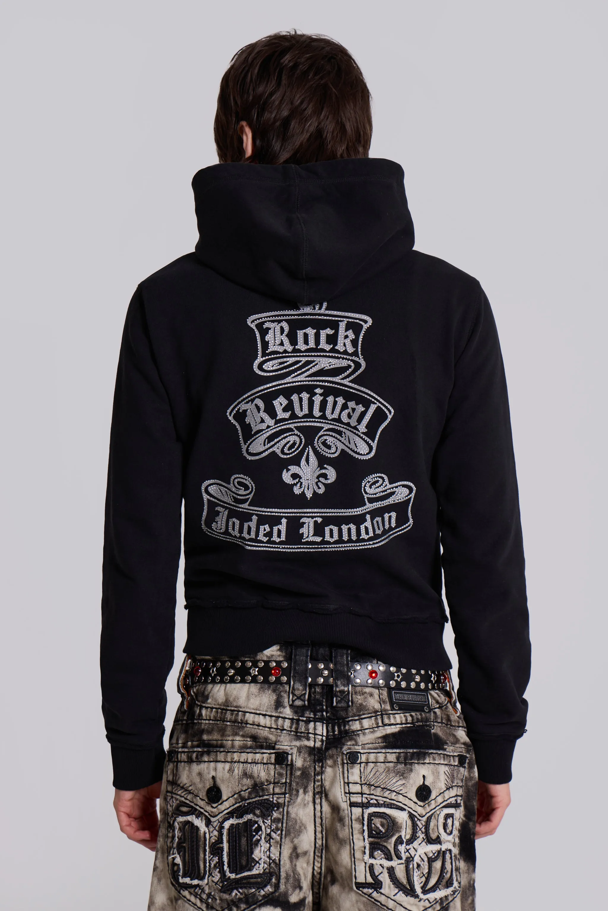Rock Revival Diamante Mini Monster Hoodie sold by Jaded London
