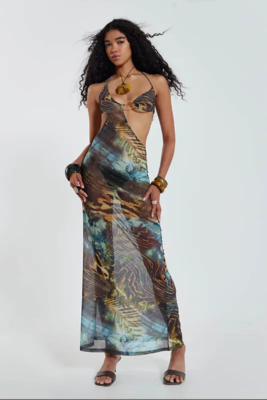 Oceana Mesh Maxi Dress sold by Jaded London