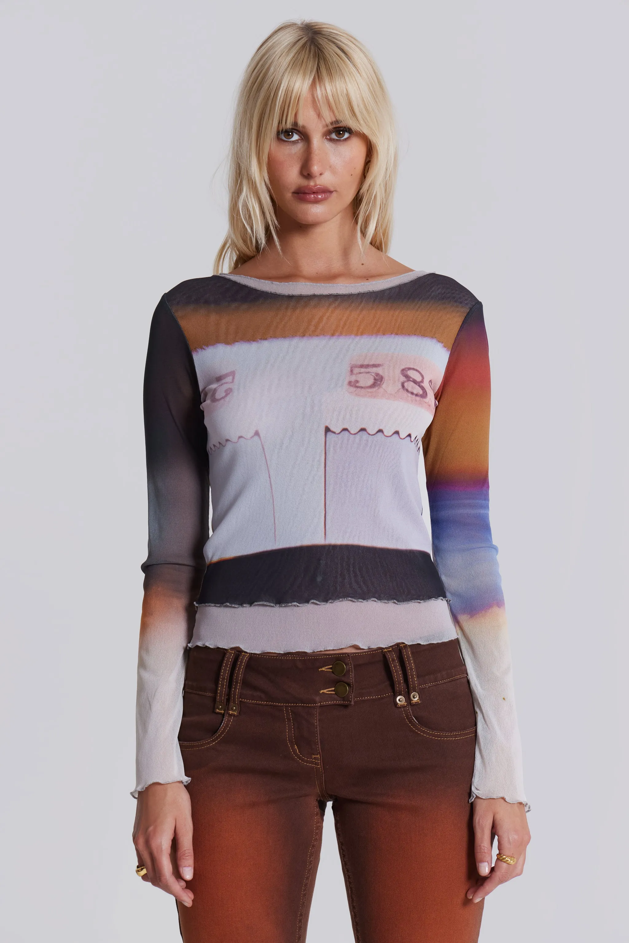 Reverie Mesh Long Sleeve Top sold by Jaded London
