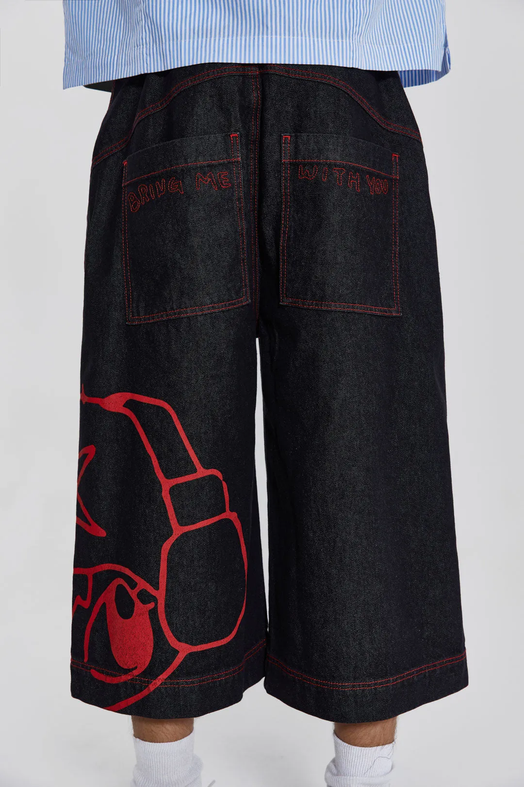 Volume Up Oversized Jorts sold by Jaded London product image thumbnail 4