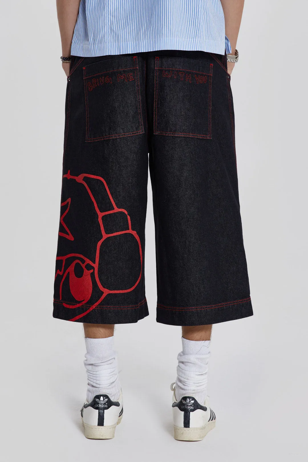Volume Up Oversized Jorts sold by Jaded London