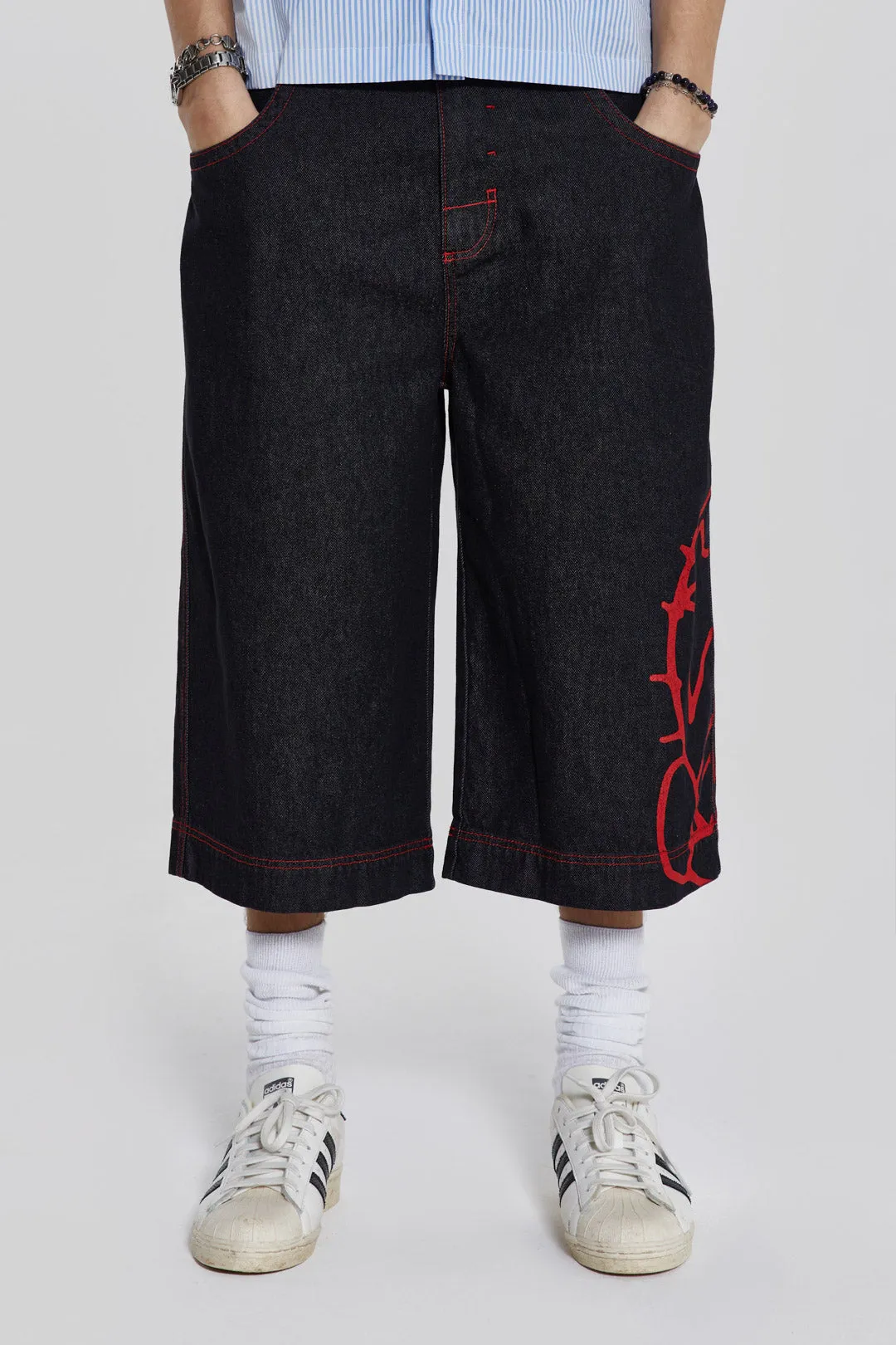Volume Up Oversized Jorts sold by Jaded London product image thumbnail 2