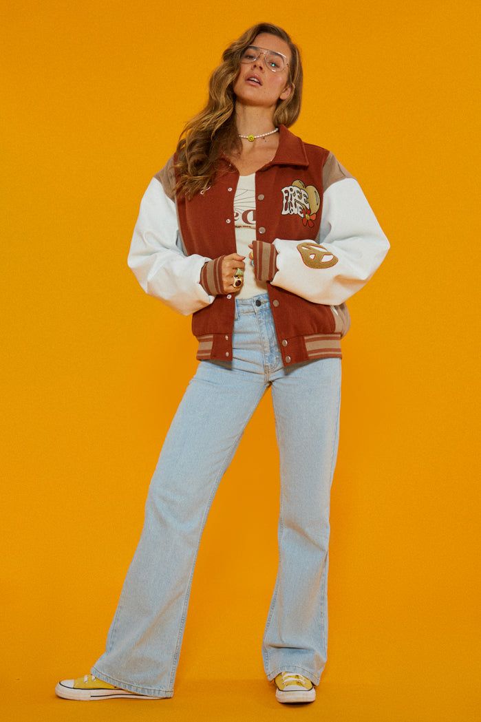 The Free Love Varsity Jacket sold by Jaded London product image thumbnail 4