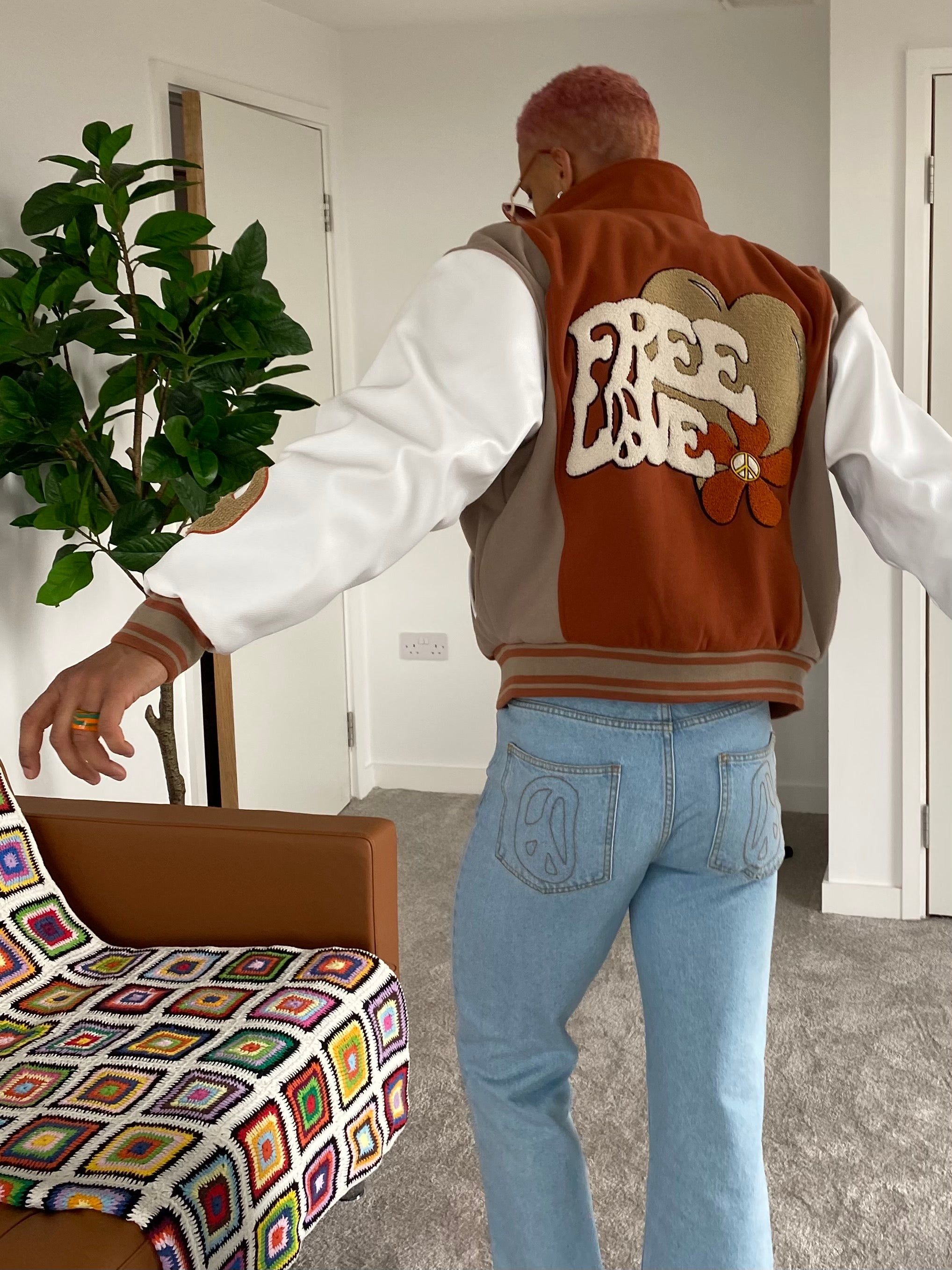 The Free Love Varsity Jacket sold by Jaded London product image thumbnail 2