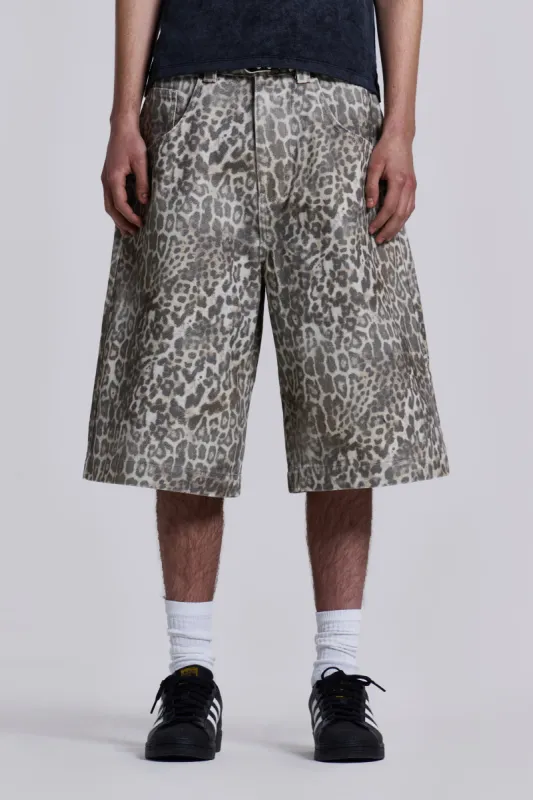 Leopard Fade Colossus Jorts sold by Jaded London