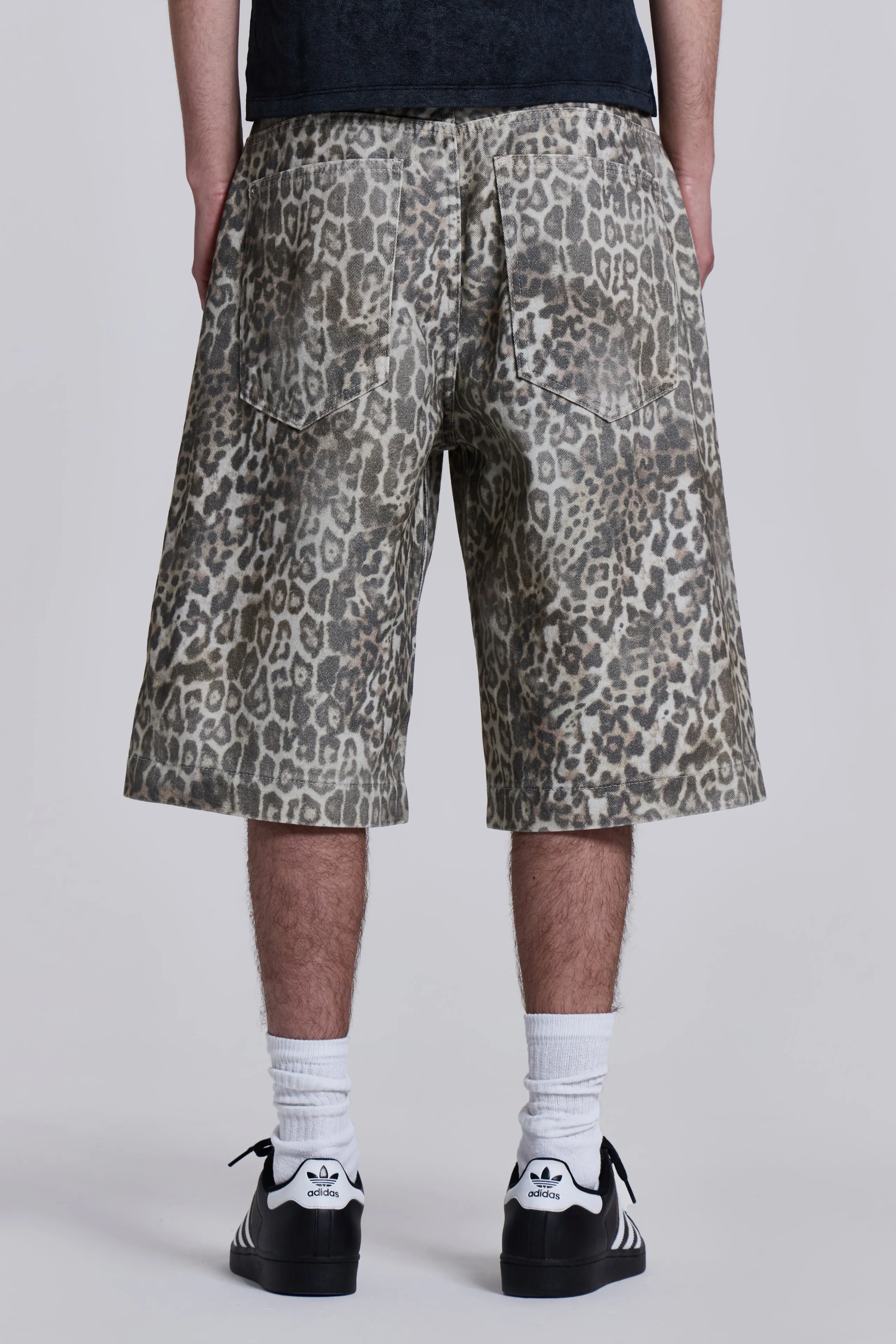 Leopard Fade Colossus Jorts sold by Jaded London product image thumbnail 5