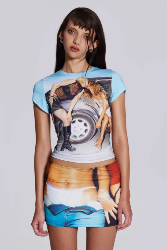 Moto Girls Baby Tee sold by Jaded London