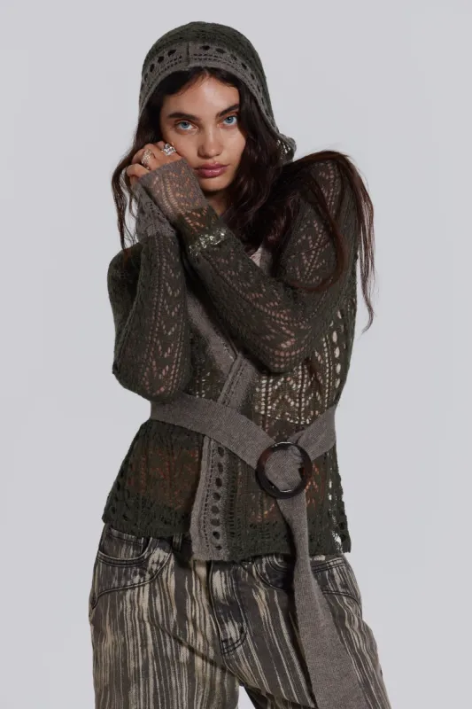 Kyra Hooded Knit Cardigan made by Jaded London