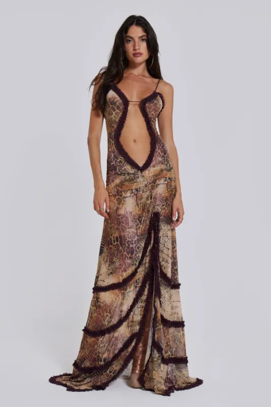 Fatale Maxi Dress in Sunrose sold by Jaded London