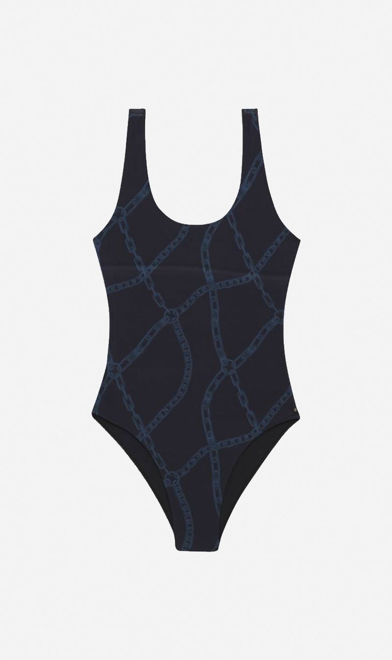 Anine Bing | Jace One Piece - Navy Link Print sold by Sister & Co